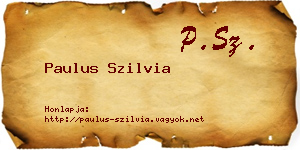 Paulus Szilvia névjegykártya