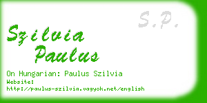 szilvia paulus business card